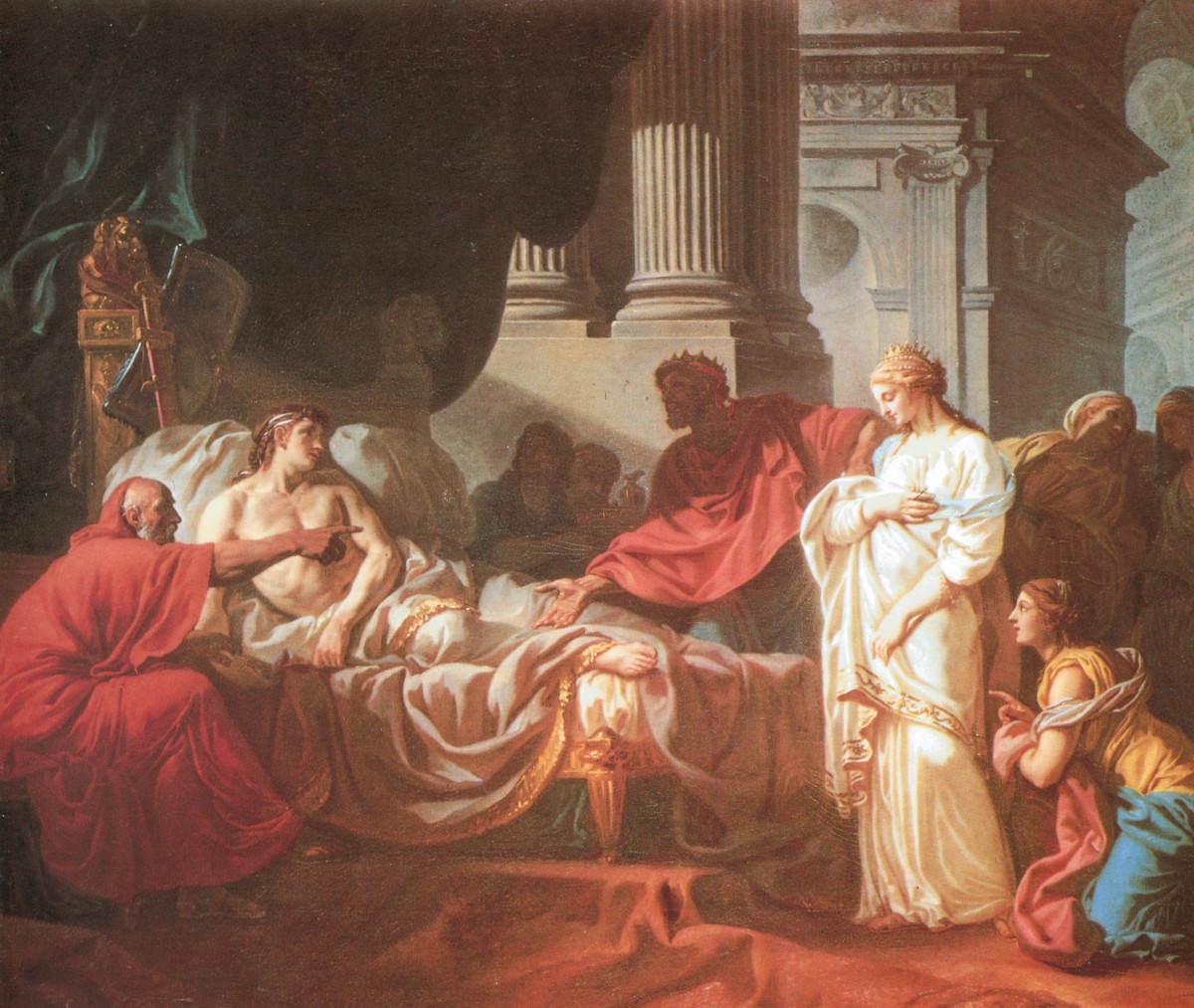 1774 Erasistarate decouvrant la cause de la maladie d'Atiochus Erasistarate discovering the cause of the disease of Atiochus.jpg